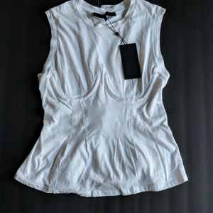 Kendall & Kylie White Laced Back Top Med